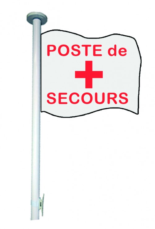 Mât pour drapeau Poste de Secours